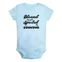 Blessed By God Spoiled By Grandma Funny Romper Newborn Baby Bodysuits Jumpsuits - £8.36 GBP