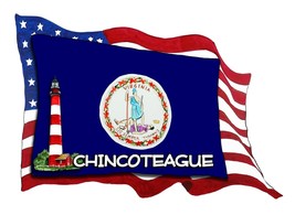 USA VA Flags Lighthouse Chincoteague High Quality Decal Car  Window Cup ... - £5.47 GBP+