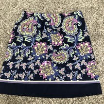 TALBOTS Petites women skirt  blue floral 2P Paisley Midi Length Zipper - £9.85 GBP