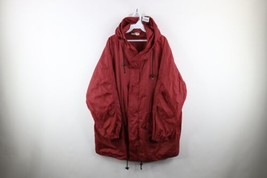 Vintage 90s Gap Mens Medium Distressed Full Zip Hooded Windbreaker Parka Jacket - $49.45