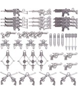 Gun Charms Pistol Weapon Pendants Crossbow Antiqued Silver BULK Wholesal... - $23.17