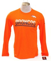 Nike Dri Fit Orange NFL Denver Broncos Long Sleeve Athletic Tee T-Shirt Men's - $59.99