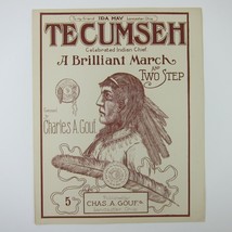 Sheet Music Tecumseh Indian Chief March Two Step Gouf Lancaster OH Antique 1906 - £47.01 GBP