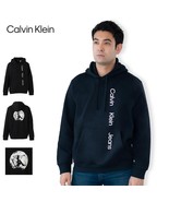 Calvin Klein Mens Earth-Print Hoodie Black Beauty-Size Small - $37.99