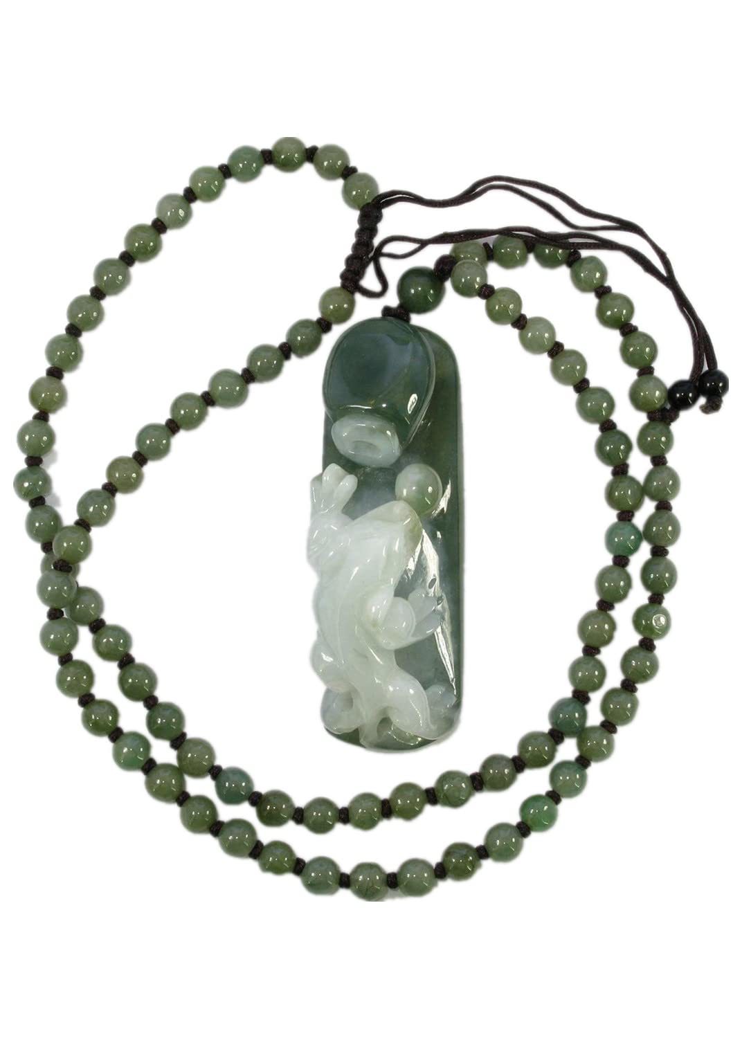Primary image for 2.4"China Certified Grade A Nature Hisui Jadeite Jade Fortune Pixiu and Basket N