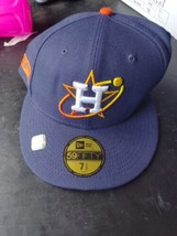 Houston Astros New Era 59FIFTY Fitted Hat 7 1/2 Blue MLB Baseball Cap - £22.11 GBP