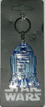 Star Wars R2-D2 Figure Die-Cut Silver and Blue Metal Enamel Keychain NEW UNUSED - £7.40 GBP