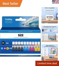 Compatible 522 Ink Bottles - 10 Pack with Leak Prevention for Clear Prin... - $63.50