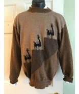 Hand Knit Men&#39;s Alpaca Sweater Pullover Peru South America hand made Lla... - £27.24 GBP