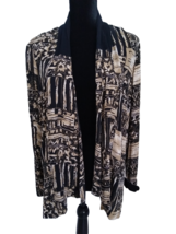 Jacket by Worthington Options Open Front Top Rayon Jacket Sz Med Black and Tan - £11.67 GBP
