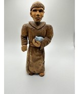 Vintage Carved Wood Signed Catholic Priest Sculpture 8” - £79.86 GBP