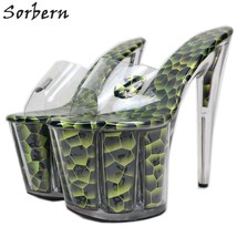 8inch Womens Slippers Summer Style Outdoor Slipper Transparent Heels Open Toe Pl - £167.43 GBP