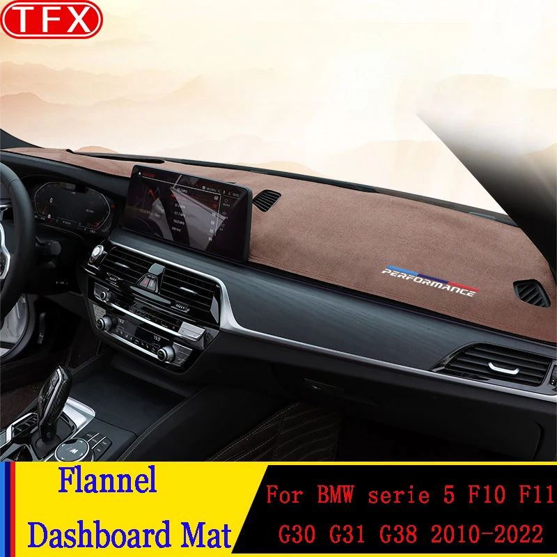 Flannel Car Dashboard Cover Mat For Bmw Series 5 F10 F11 G30 G31 G38 201... - $37.44