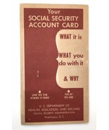 Original Vintage SOCIAL SECURITY CARD Tri-Fold Brochure 1953 - $7.00