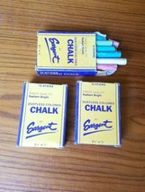 Vtg Set of three unused Sargent Dustless Colored Chalk 66-2010 boxes with 12 ea - £4.98 GBP