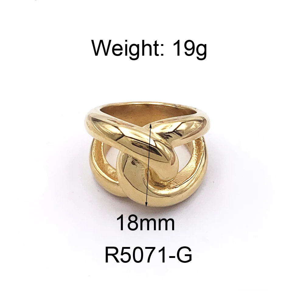 New High Quality Exaggerated Thick Knot Infinite Ring For Women Stainless Steel  - £13.60 GBP