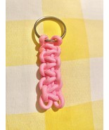 Straight Paracord Rope Keychain Key ring 3.5 Inch Pink - $8.00