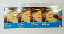 Avery Peel And Stick Dry Erase Decals Lot of 4 Packs Yellow Circles Home School - £9.55 GBP