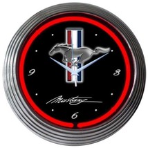 Ford Mustang Car Garage Neon Clock 15&quot;x15&quot; - £67.64 GBP