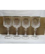 4 Cristal D’Arques Gold Rimmed 24% Crystal Wine Goblets 6.5&quot; Tall Made i... - $14.84