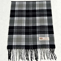 Winter Warm 100%Cashmere Scarf/Wrap Striped Tassel Plaid Black/White #Fi... - £15.72 GBP