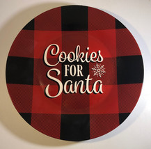 Cookies for Santa 8” Plate-Buffalo Red/Black Design-HOLIDAY CHRISTMAS-NE... - $16.73