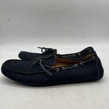 Saks Fifth Avenue Mens Navy Blue Leather Loafers Size 11.5 M - £23.67 GBP