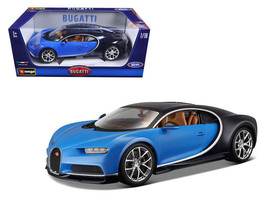 Bugatti Chiron Diecast Model 1/18 Bburago Blue Collectors - $1,192.57 MXN
