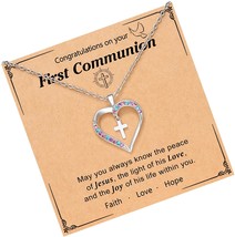 Cross Necklace for Girls Baptism First Communion for - £43.39 GBP
