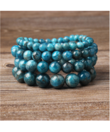 Natural Blue Apatite Bracelets Are Suitable For Men And Women To Wear El... - £21.59 GBP