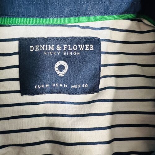 Denim Flower Ricky Singh Santa Clause Hawaiian Aloha Medium Shirt Christmas Item image 6