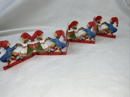 Vtg Paper Die Cut Chain Card Greeting Accordion Fold Out Table Decoration Sweden - £15.56 GBP