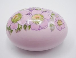 Peints à la Main Porcelaine Œuf Violet Fleurs - £32.50 GBP