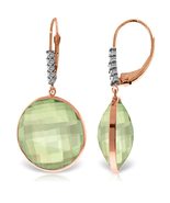Galaxy Gold GG 14k Rose Gold Diamonds Leverback Earring with Checkerboar... - $1,173.14