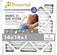 Proairtek AF14141M11SWH Model MERV11 14x14x1 Air Filters (Pack of 2) - £13.37 GBP