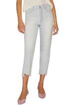 Sanctuary Alt Tapered Twisted Asymmetrical Jeans Raw Hem Cropped Soto Blue  - £27.23 GBP