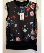 Ted Baker Women Blouse Floral Sleeveless Top Stretch Sz 2 Multicolor Lig... - £58.04 GBP