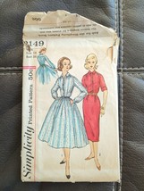 Vtg 1950s Simplicity Sewing Pattern 2149 Full Dress Two Skirts Size 14 Cut - £9.86 GBP