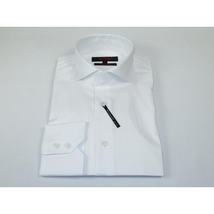 Men's Axxess Turkey Shirt 100% Egyptian Cotton High Collar 224-03 White Pique image 5