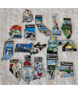 Vintage U.S. States Magnets Travel Souvenirs Rubber Lot of 16 Gently Use... - $29.80