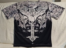 Skull Cross Wings Skulls Horror Scary Affliction T-SHIRT Shirt - £11.68 GBP+