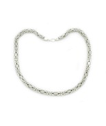 8mm Square Byzantine Chain Necklace Sterling Silver 23&quot; Long 208.9 Grams - £1,310.29 GBP