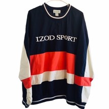 Vtg. 90s Izod Sport Spell-out Mens L Pullover Shell Color Block Acrylic ... - £66.48 GBP