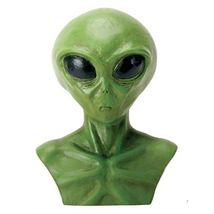 Green Outer Space Alien Head Bust Statue Figurine Display Extraterrestri... - $17.48