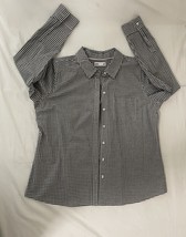 Croft &amp; Barrow Women&#39;s Classic Button Down Black and White Checkerboard ... - $455.92 MXN