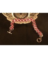 Chain Mail Bracelet Anodized Aluminum Elf Weave Hot Pink Gray Girl Gift ... - $16.82
