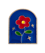 Botany Plants Enamel Tiny Pin: Red Flower with Stars - €11,27 EUR