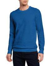 Theory Mens Blue Pique Knit Riland Breach Crew Neck Sweater Medium M 3918-7 - £116.76 GBP