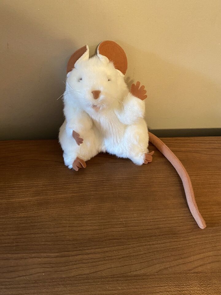 Primary image for Folkmanis 7" White Mouse Rat Hand Puppet Plush Folktails Long Tail Pretend Play