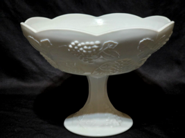 Vintage Indiana Glass Colony 10&quot; Centerpiece Bowl Harvest Milk Wedding Compote - $21.76